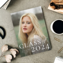 Invitación de graduación de fotografía de tipo ele