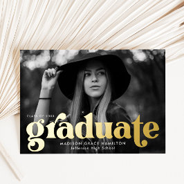 Invitación de graduación de fotografía de tipograf