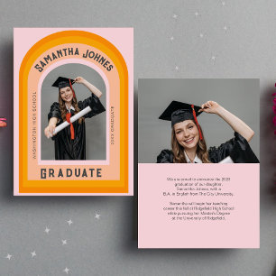 Invitación de graduación de fotografía del arco ir