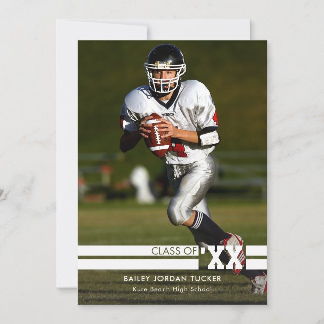 Invitación de graduación de fotografía deportiva e (Anverso)