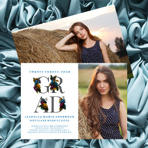 INVITACIÓN DE GRADUACIÓN DE FOTOGRAFÍA FLORAL ELEG