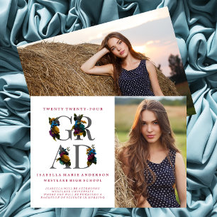 INVITACIÓN DE GRADUACIÓN DE FOTOGRAFÍA FLORAL ELEG