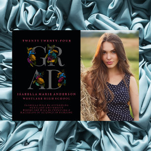 INVITACIÓN DE GRADUACIÓN DE FOTOGRAFÍA FLORAL ELEG