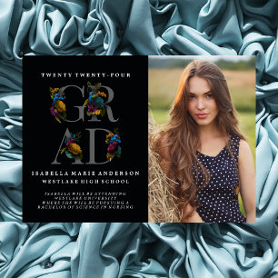 INVITACIÓN DE GRADUACIÓN DE FOTOGRAFÍA FLORAL ELEG
