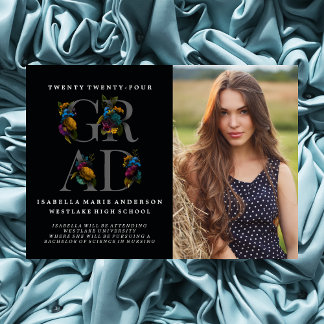 INVITACIÓN DE GRADUACIÓN DE FOTOGRAFÍA FLORAL ELEG