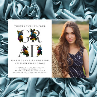 INVITACIÓN DE GRADUACIÓN DE FOTOGRAFÍA FLORAL ELEG