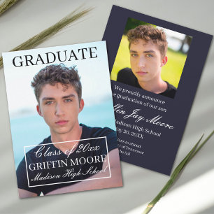 Invitación de graduación de fotografía moderna de 
