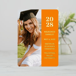 Invitación de graduación de fotografía Naranja mod