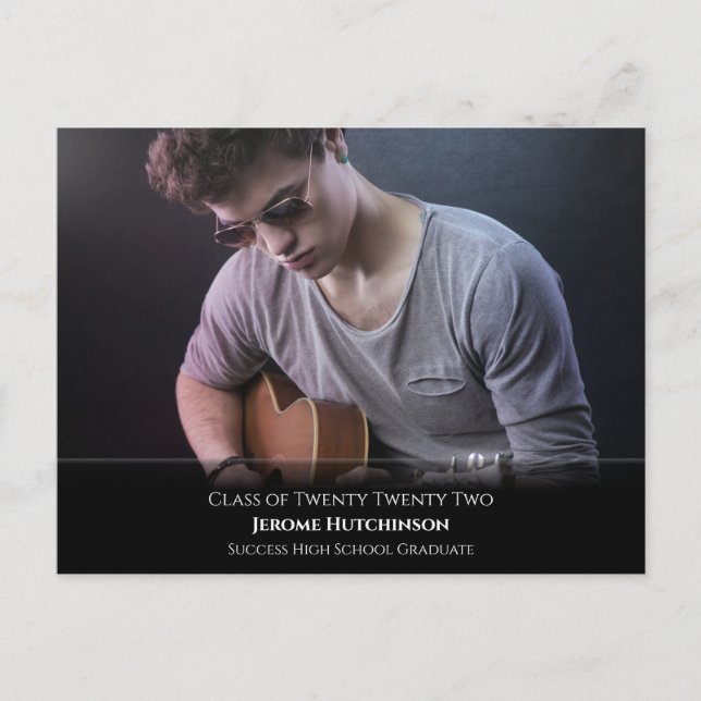 Invitación de Graduación de Fotografía Negra Moder (Anverso)