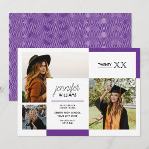 Invitación de Graduación de Fotografía Purple 3