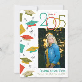 Invitación de graduación de fotografía retro vinta