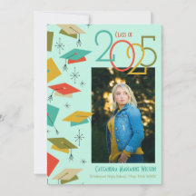 Invitación de graduación de fotografía retro vinta