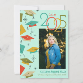 Invitación de graduación de fotografía retro vinta