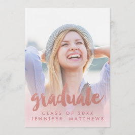 Invitación de Graduación de Fotografía Rosa Gold