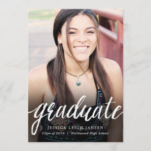 Invitación de graduación de fotografía simple de m