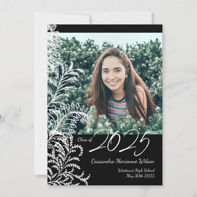 Invitación de graduación de fotografías antiguas d (Anverso)