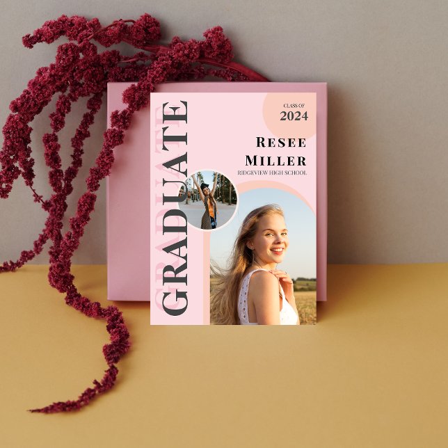 Invitación de graduación de fotografías artísticas (Stylish Arch Photo Graduation Announcement)