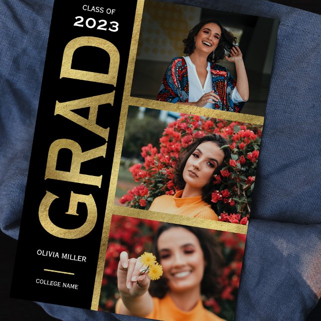 Invitación De Graduación De Fotografías Black And  (Subido por el creador)