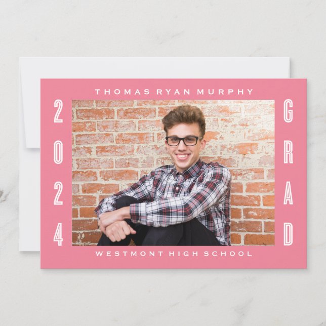 INVITACIÓN DE GRADUACIÓN DE FOTOGRAFÍAS DE GRADO B (Anverso)