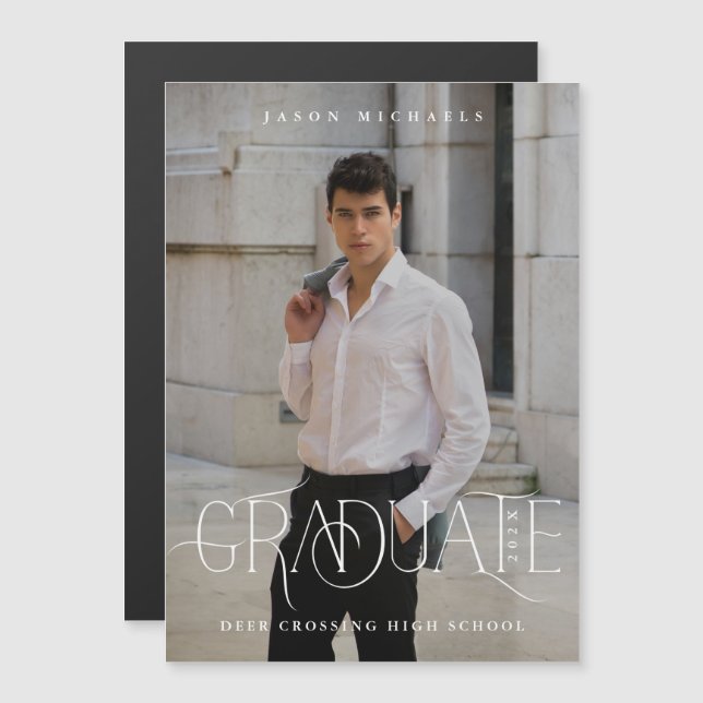 Invitación de graduación de fotografías de tipo el (Anverso/Reverso)