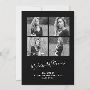 Invitación de graduación de fotografías en blanco