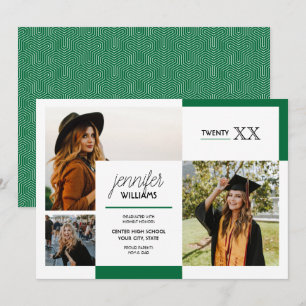 Invitación de Graduación de Fotografías Green 3
