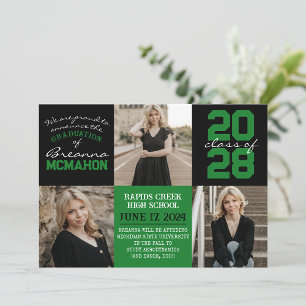 Invitación de Graduación de Fotografías Green & Bl