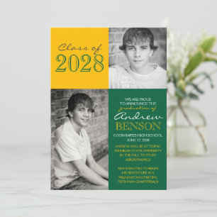 Invitación de Graduación de Fotografías Green y Go