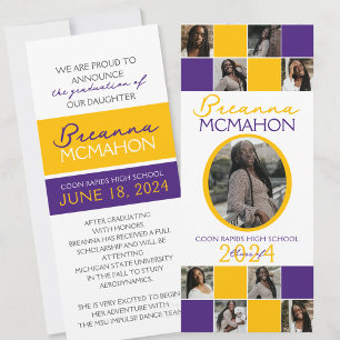 Invitación de Graduación de Fotografías Morado y O