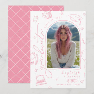 Invitación De Graduación De Fotografías Pink Whims