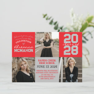 Invitación de Graduación de Fotografías Red & Silv