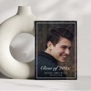 Invitación de graduación de fotograma clásico