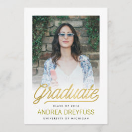 Invitación de Graduación de Fotos con Guión Modern