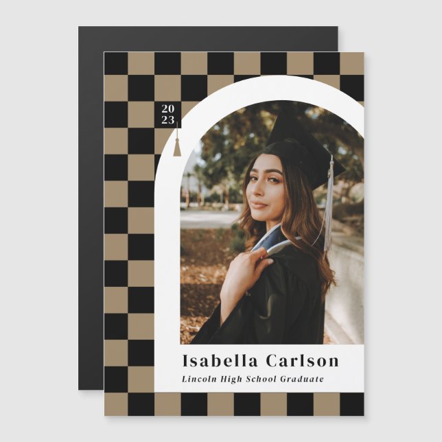 Invitación de Graduación de Fotos de Arco Verifica (Anverso/Reverso)