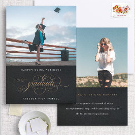 Invitación de graduación de fotos de elegancia flo