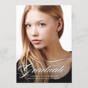 Invitación de graduación de fotos de elegancia mod