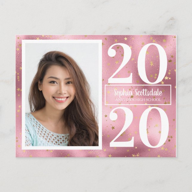 Invitación de graduación de fotos de estrellas de  (Anverso)
