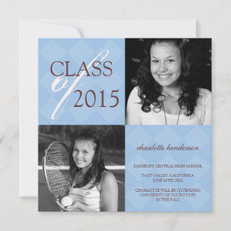 Invitación de graduación de fotos de la plaza de l