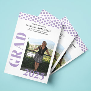 Invitación de graduación de fotos de puntos de Pol