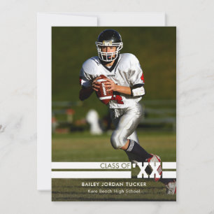 Invitación de graduación de fotos de Red Sporty