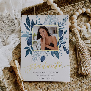 Invitación de graduación de fotos de Relieve metal