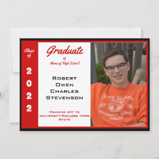 Invitación de graduación de fotos en blanco negro 