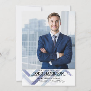 Invitación de graduación de fotos optimista