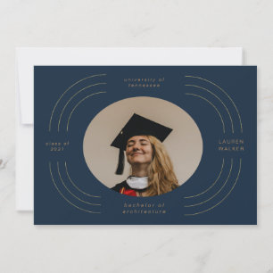 invitación de graduación de franjas de oro elegant