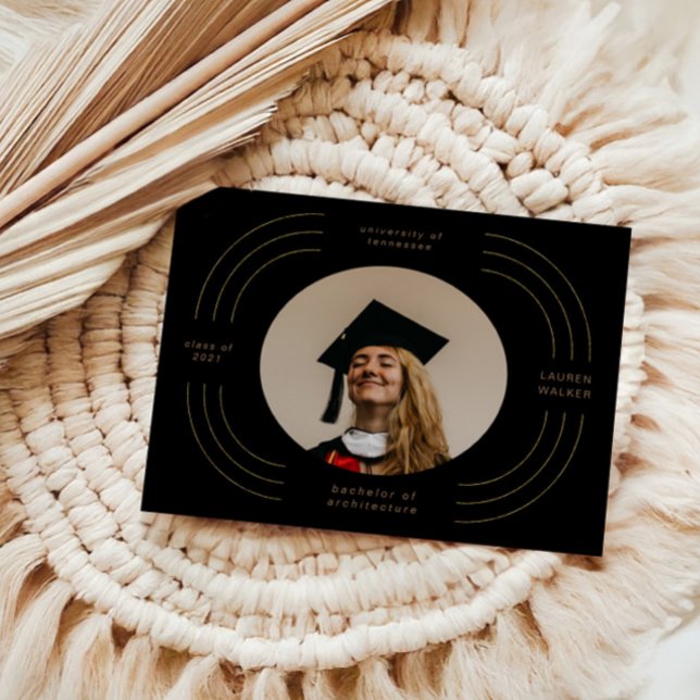 invitación de graduación de franjas de oro elegant (Subido por el creador)