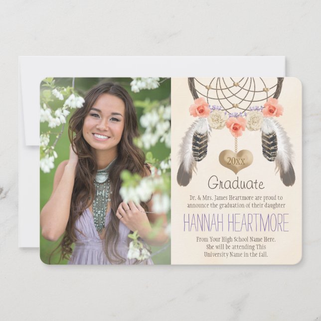 INVITACIÓN DE GRADUACIÓN DE GANADORES DE BOHO DREA (Anverso)