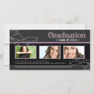 Invitación de graduación de Gótico místico (púrpur