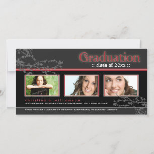 Invitación de graduación de Gótico místico (rojo)