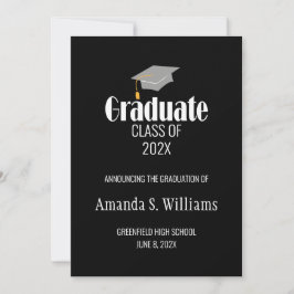 Invitación de graduación de Grad Cap