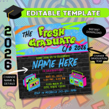 Invitación de graduación de graduado fresco | Fies